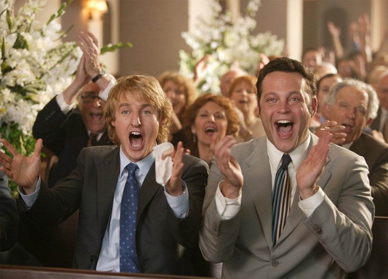 Owen Wilson and Vince Vaughn in a scene from Wedding Crashers.